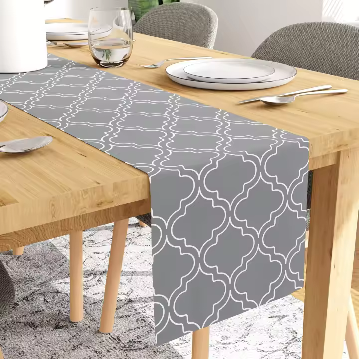 Camino de mesa de comedor para 4 a 6 personas - Algodón Premium - Estampado - Tamaño 33x183 cm - Mantel decorativo para mesa de centro y de café - 1