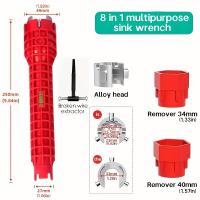 Juego De Llaves Multifuncional 8 En 1 Para Baño Instalación De Grifos Y Estercas Válvula De Ángulo Tapa De Agua Calentador Herramienta De Reparación Universal Para Plomería - details 2