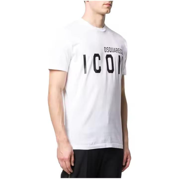 Camiseta DSQUARED2 de Manga Corta con Logotipo Icon en Contraste Color Blanco - 1