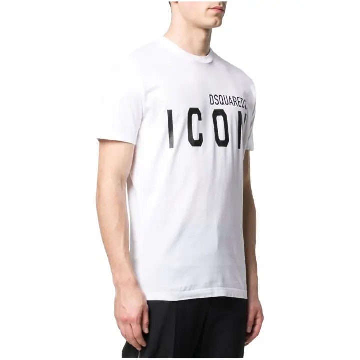 Camiseta DSQUARED2 de Manga Corta con Logotipo Icon en Contraste Color Blanco - 1