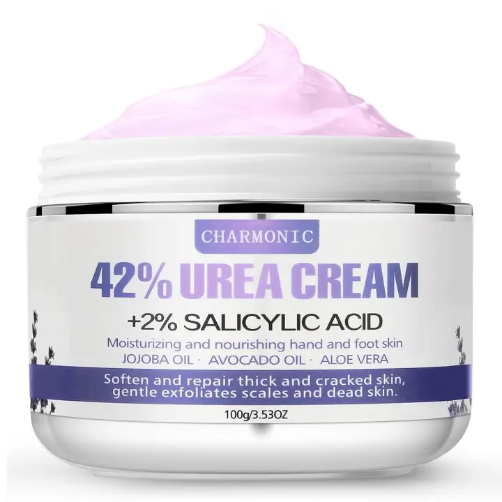 Crema de urea al 42 %, crema para pies con talones secos y agrietados, crema de urea al 42 % para pies, crema hidratante y exfoliante para pies con ácido salicílico al 2 %, loción orgánica para pies secos y agrietados - 1