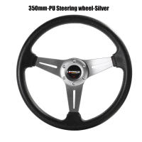 Volante De Simulación De Carreras 350mm/14 Pulgadas Universal De Aluminio Y Cuero PU Para Juegos De Carreras - details 10