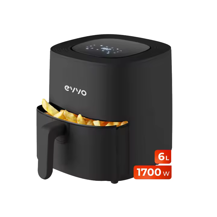 Freidora sin aceite EVVO Tasty Fryer 6L, capacidad 6 l, hasta 200ºC, 1700W - 1