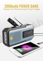 MOV-Radio manual de emergencia con manivela y linterna de 3 LED, radio meteorológica portátil AM/FM/NOAA con cargador de teléfono, radio solar con carga USB para acampar en interiores y exteriores, alarma SOS - details 1