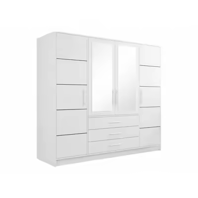 Armario Honolulu A101, Muebles ES, Con bisagras, Blanco, 196 x 200 x 58cm - 1