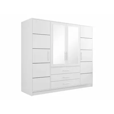 Armario Honolulu A101, Muebles ES, Con bisagras, Blanco, 196 x 200 x 58cm - 1