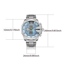 Reloj De Pulsera De Cuarzo Para Hombre CAGARNY Original Grande 6839 Moda Casual Impermeable Con Fecha Acero Inoxidable Resistente Al Shock - details 8