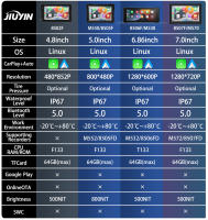GPS De Motocicleta Portátil JIUYIN IPX7 Pantalla De Navegación Impermeable De 7 Pulgadas Con Wireless Apple Carplay Y Android Auto Display Dual BT - details 1