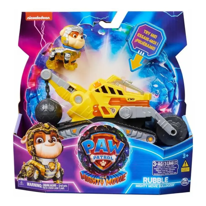 RUBBLE VEHICULO MIGHTY MOVIE PAW PATROL DE SPIN MASTER - 1