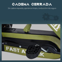HOMCOM Go Kart Coche de Pedales Racing Deportivo con Asiento Ajustable Embrague y Freno para Niños 3-6 Años Carga 35kg 99x65x56cm Marco Acero Negro y Verde - details 4