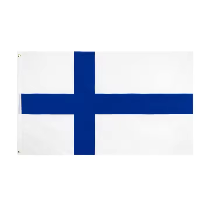 Bandeera De Finlandia Azul 90x150 CM Para Decoración Suomi Fi Fin Cross Suomen Tasavalta Poliéster Estilo Colgante - 1
