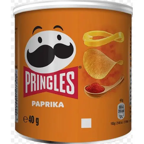 Patata paprika pringles 40gr.  12 unidades. Envases de tubo. - 1