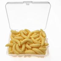 100pcs Luminiscencia Silicone Vermes Artificiales De Pescar 2cm 0.3g Gusanos Maggot Señuelos Con Hueso Para Pesca En Agua Dulce Y Salada - details 0