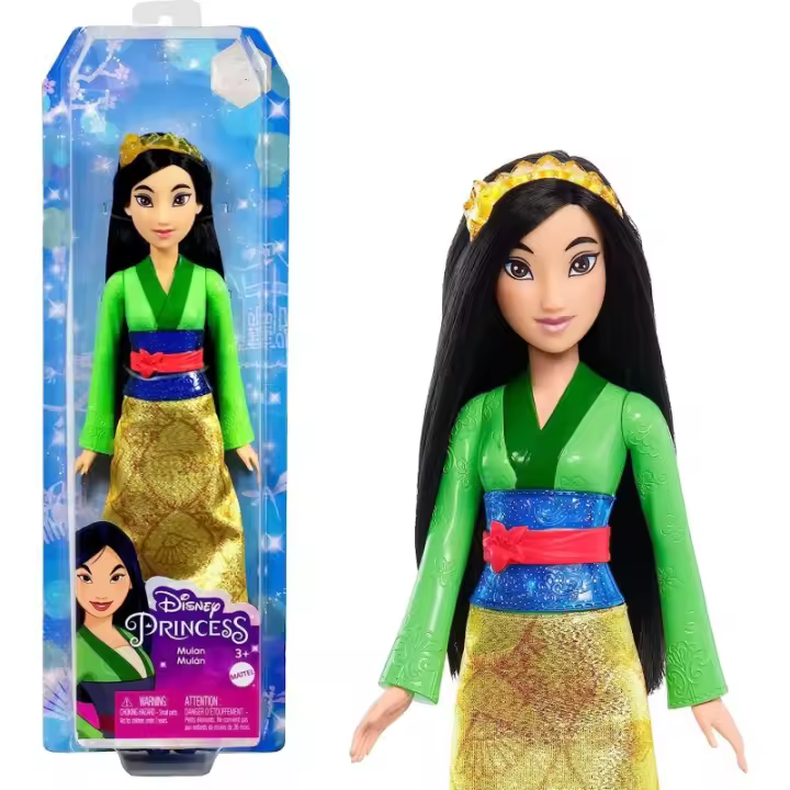 Disney Princess Mulán Muñeca princesa con pelo largo, juguete +3 años Mattel HLW14 CPAHLW14 - 1