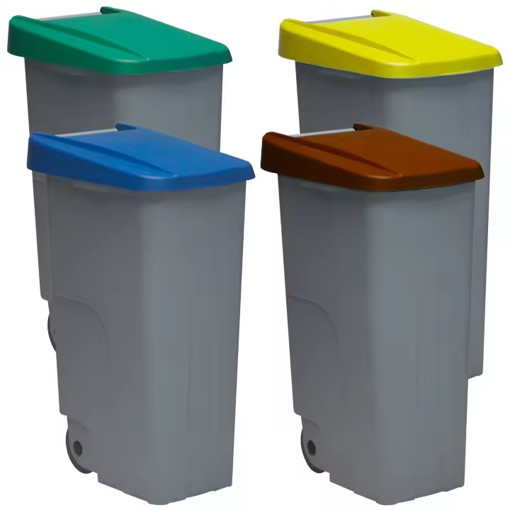 Denox Pack Reciclaje Contenedor Reciclo 110L Cerrado X4 Colores Azul/verde/amarillo/marrón - 1