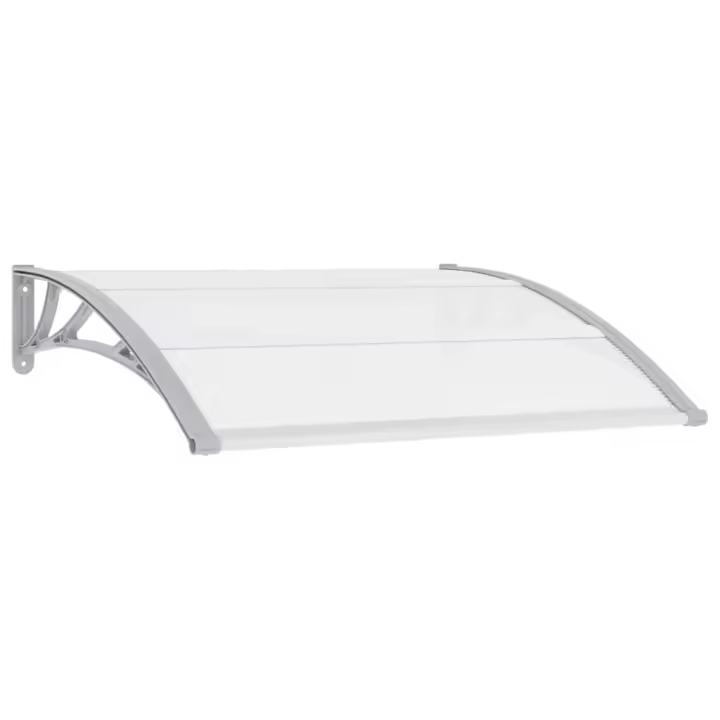 vidaXL Marquesina para puerta PC gris y transparente 120x75 cm - 1