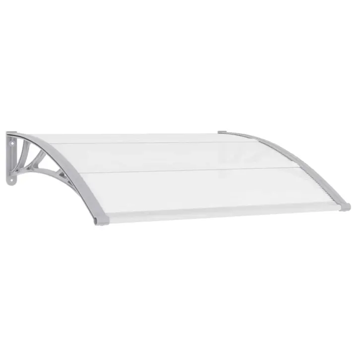 vidaXL Marquesina para puerta PC gris y transparente 120x75 cm - 1