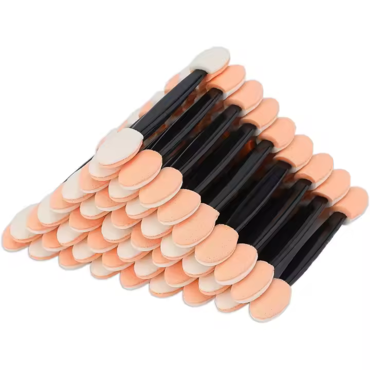 50PCS Aplicador de Esponja de Doble Cara,Cepillo de Sombra de Ojos Desechable Aplicador de Sombra de Ojos para Aplicar Maquillaje - 1