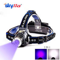 Linterna Frontal LED Potente Con Luz UV Blanca/395nm Y Zoom Recargable USB Impermeable Para Camping Autodefensa Y Actividades Al Aire Libre - details 0