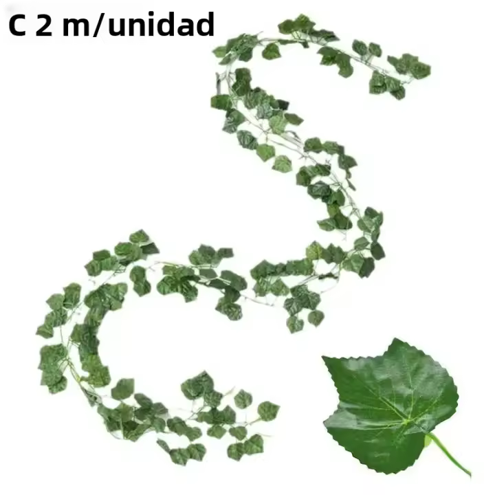 1/2PCS Simulación De Planta De Pared Verde Para Interior Decoración De Flores Rattan Falsas Hojas Verdes Begonia Adorno De Pared Colgante De Plástico - 1
