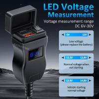 Cargador Rápido PD QC3.0 Para Motocicleta Con Voltímetro Digital Y Conector Tipo C Impermeable Para Celular Adaptador De Corriente De 12V 36W - details 2
