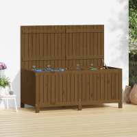 vidaXL Caja de almacenaje jardín madera 147x68x64 cm en color Pino marrón miel/Pino gris/Pino natural - details 0