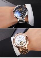 Reloj De Pulsera Automático De Lujo Para Hombre Estilo Casual Con Fase Lunar Y Calendaría Resistente Al Agua Cuero Y Acero Inoxidable - details 10