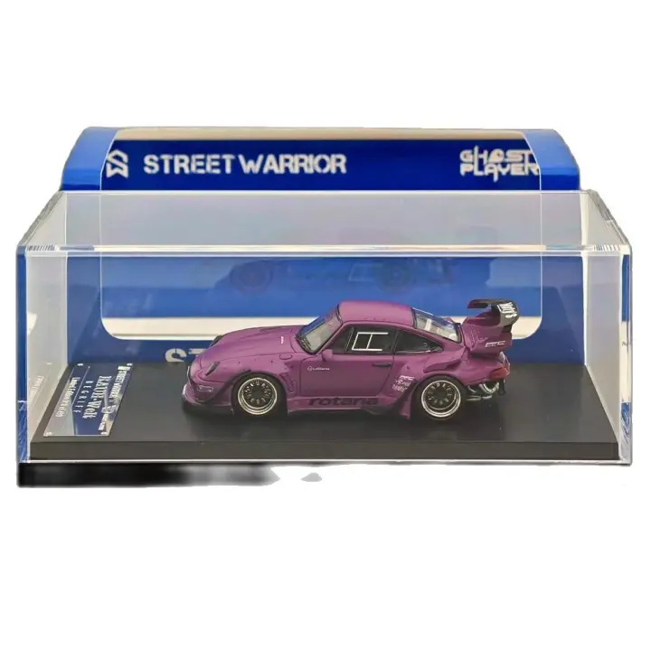 Coche De Colección Miniatura Street WARRIOR SW 1/64 En Rotana Purple Con Ala Corta Para RWB 993 Modelo De Metal Sin Batería Para Fans De Autos - 1