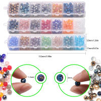 Cajas De 1050 Piezas De Contas De Cristal AB Facetado 6mm En 21 Colores Para DIY Joyería De Collar Y Aretes Forma Redonda - details 0