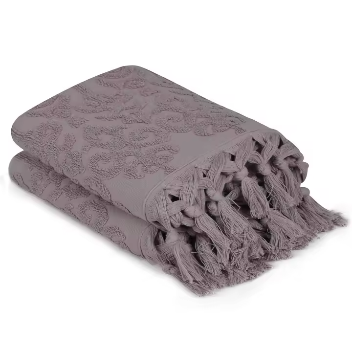 Wellhome Juego de Toallas Suaves de Mano (2 Piezas) Lila 550 Gr/m² 50 X 90 Cm - Algodón de Alta Calidad - 1