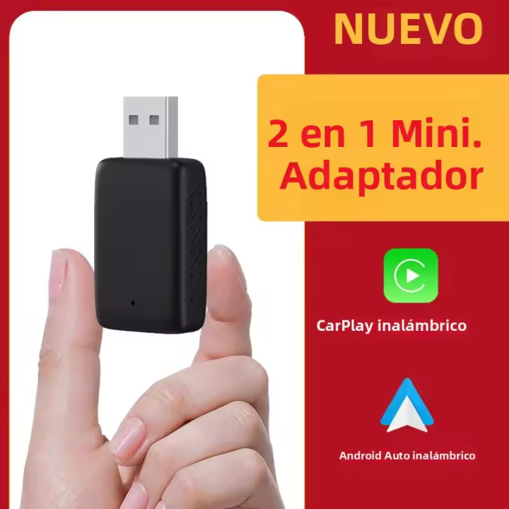 Mini AI Box 2 En 1 Cableado a Wireless Carplay Y Android Auto Compatible Con 99% De Los Coches Dongle Inteligente Plug And Play - 1