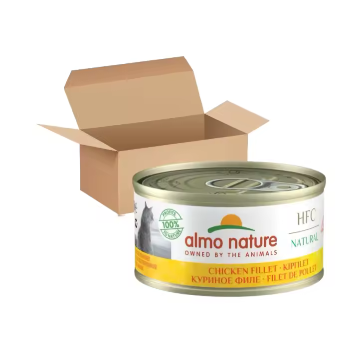 ALMO NATURE - HFC (Natural) Gatos - Filete de Pollo (24x70 gr) - Alimento Húmedo Complementario para Gatos (a partir de un año) - 1