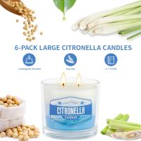 210 Hours Citronella Candles Outdoor, Citronella Candle Set 6 Pack, 100% Soy Wax Candle, Citronella Candles Outdoor, Candles for Balcony, Patio, Garden, Camping, Summer Gift - details 1