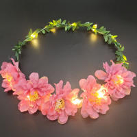 Diadema LED Para Mujeres Y Niñas Adorno De Cabeza Brillante Corona De Flores Luminosa Para Fiestas Cumpleaños Y Bodas - details 12