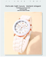 Reloj De Cuarzo Para Hombres Y Mujeres De Moda Simple Con Correa De Silicona Reloj De Pulsera Negocios Casual Plata 4 Piezas - details 1