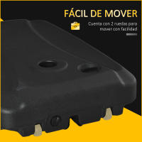 Outsunny Base de Sombrilla con 2 Ruedas Rellenable de Agua Arena o Mixto Soporte de Parasol para Base Cruzada para Jardín Patio Terraza Negro - details 7