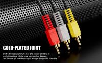 TEMCO Cable de 3 RCA Macho a Macho, 1.5m,  Cable de 1 Conector RCA de Video Compuesto y 2 RCA de Audio estéreo, Cable Premium de Audio y Vídeo - 1.50 Metros - details 0