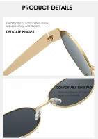 Gafas De Sol Ellipticas 9521 Con Montura De Metal Estilo Europeo Y Americano Tendencia Ins Gafas De Moda Para Hombre Y Mujer - details 5