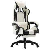 vidaXL Silla gaming con reposapiés cuero sintético en color Rojo y negro/Blanco y negro/Verde y negro y más | cómodas modernas ergonómicas para comedor cocina salón hogar - details 4