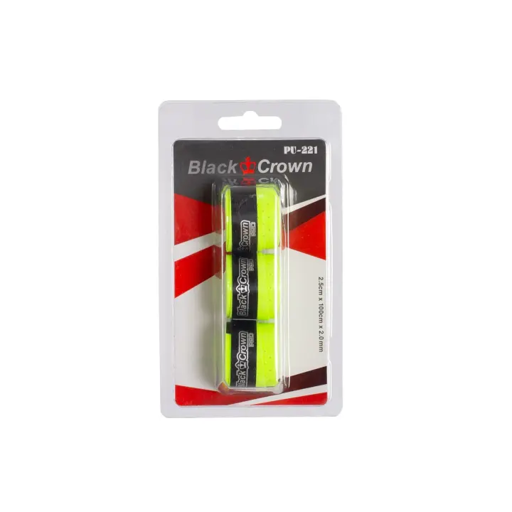 Black Crown - Pack de 3 Overgrips de Pádel - Absorben Sudor - Tacto Suave - Cómodo Agarre (Amarillo) - 1
