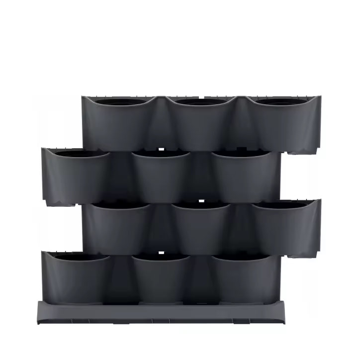 Macetero vertical Prosperplast Cascade Garden de plastico en color antracita 68,5 (largo) x 19 (ancho) x 54,6 (alto) cm - 1