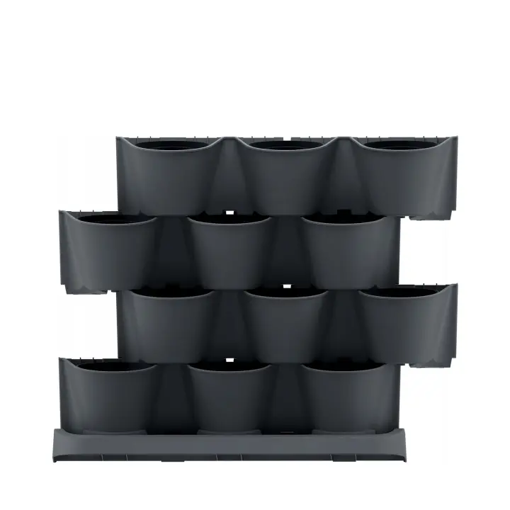 Macetero vertical Prosperplast Cascade Garden de plastico en color antracita 68,5 (largo) x 19 (ancho) x 54,6 (alto) cm - 1