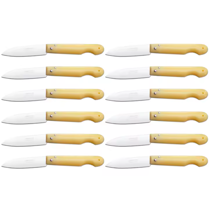 ARCOS Navaja Profesional - Navaja de Cocina (85 mm) - Acero Inoxidable Nitrum® - Mango de Polipropileno (Amarillo) - PACK 12 - 1