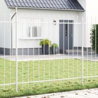 vidaXL Valla de Jardín con Punta de Lanza Blanca 3,4x1,5 m de Acero - details 0