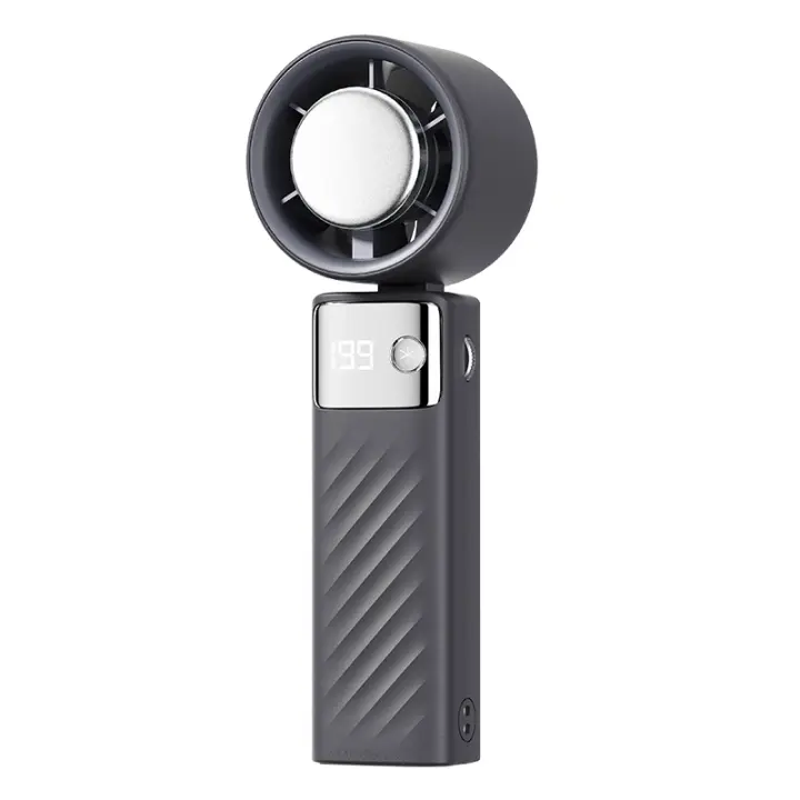 Ventilador de mano, powerful ventilador portáthil, mini ventilatores Turbo, ventiadores personales cargables de 105 °, plegables, Pantalla LED, Regalos para Mujeres y Hombres, para Exterior E interiores (dark Negro). - 1