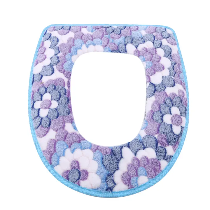 Cubierta De Inodoro Flannel Invierno Cálida Con Estampados Almohadilla De Comodidad Suave Para Baño Accesorio Esencial - 1