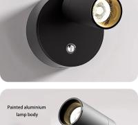 Lámpara De Pared LED Toque Control 360 Rotación Negra Blanca Luz Nocturna Inalámbrica Para Decoración De Habitación Dormitorio Moderno - details 6