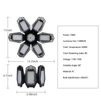 Luz de Garaje LED Lampara Garaje - 150W 15000LM 6500K Luz Garaje LED 1 Piezas, Luz LED Garaje con 6+1 Paneles Deformables，Lamparas de Techo de LED E27/E26 para Garaje, Taller, Sótano - details 3