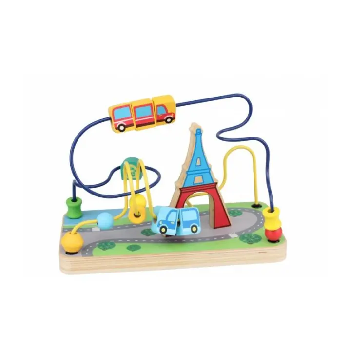Iwood Laberinto de Madera Torre Eiffel Juego de Destreza Estimulación Sensorial - 1