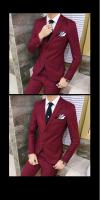 Traje Elegante Para Hombre (Blazer+ Pantalones) Moda Negocios Coreana Ajustado Para Boda Traje Profesional De Gentleman - details 7